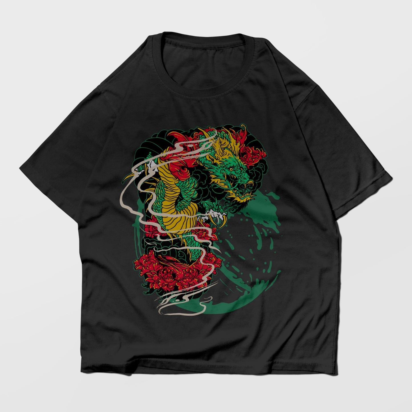 Green Dragon Graffiti Oversized T-shirt