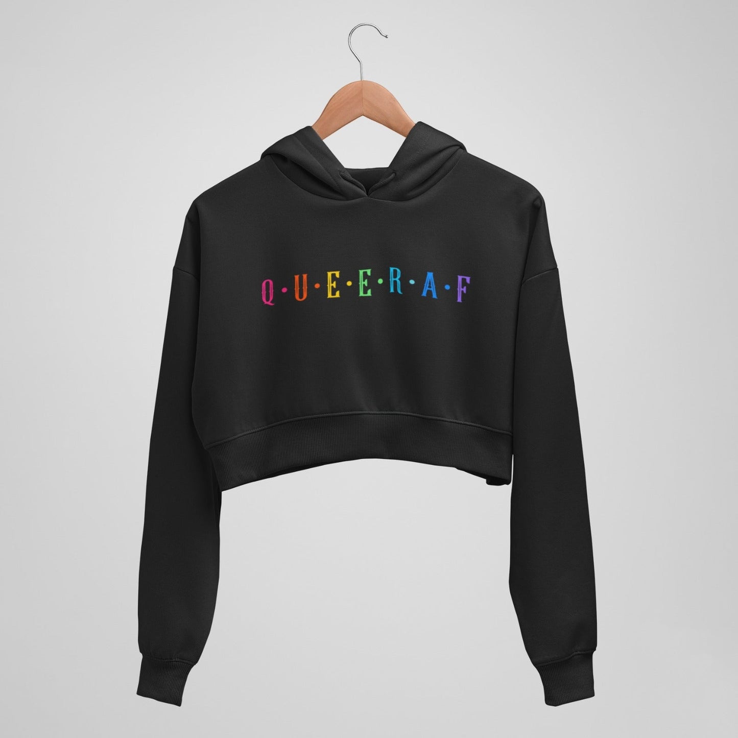 Queer AF crop Hoodie